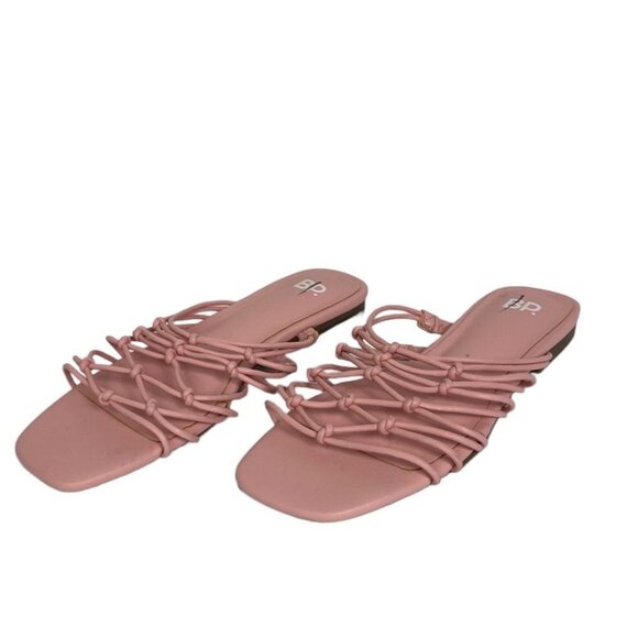 Nordstrom BP Pink Strappy Slides Sandals Size 5.5 Knotted Straps Piper Strappy - Picture 8 of 11
